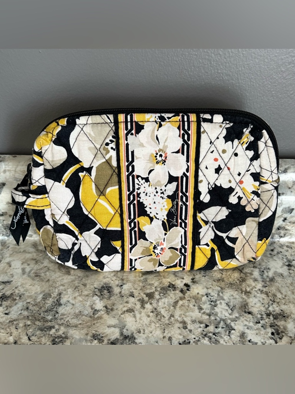 Vera Bradley 2 Pc Holiday Tote Cosmetic Bag Dogwood Pattern Retired Floral - Picture 5 of 16
